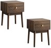 REDOM Nachttisch Kommode,Nightstand (Mid-Century Modern Nussbaum Nachttisch, 2er Set, 40x40x55 cm, Metallgriffe, großzügiger Stauraum, Rillenmuster-Design, 2-St, 40x 40 x 55 cm), 2 Stück Bild 4