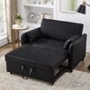 2-Sitzer Schlafsofa H 82 x T 122 x B 83 cm mit Schlaffunktion aus PU in Antique Black, 3-fach verstellbare Rückenlehne Bild 1