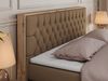 Boxspringbett AMORE KING, Doppelbett mit Multipocket-Matratze, Polsterbett mit Kopfstütze - 160 x 200 cm - Braun Kunstleder - H4 Bild 3