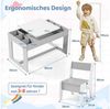 TLGREEN Kindertisch mit 2 Stühlen, Kindersitzgruppe (Kinder Tisch Stuhl Set mit wendbarer Tischplatte, 80 x 48 x 48 cm), Kinderschreibtisch für Schule, Kindertagesstätte, Kinderzimmer Bild 3