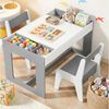 TLGREEN Kindertisch mit 2 Stühlen, Kindersitzgruppe (Kinder Tisch Stuhl Set mit wendbarer Tischplatte, 80 x 48 x 48 cm), Kinderschreibtisch für Schule, Kindertagesstätte, Kinderzimmer Bild 1
