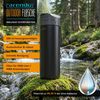 Arendo Trinkflasche Outdoor-Wasserfilterflasche 750 ml, Easy-Press, mit Karabiner, 1500 l, bis 99,99 % Viren/Bakterien, Mikroplastik & viele Chemikalien Bild 2