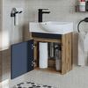 Roomart LEO Badmöbel Set– 2-teiliges Badezimmermöbel Set - Waschbecken mit Unterschrank - H 45 x B 24.5 x T 46.5 cm • Anthrazit-Eiche Bild 2