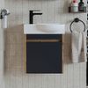 Roomart LEO Badmöbel Set– 2-teiliges Badezimmermöbel Set - Waschbecken mit Unterschrank - H 45 x B 24.5 x T 46.5 cm • Anthrazit-Eiche Bild 3