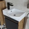 Roomart LEO Badmöbel Set– 2-teiliges Badezimmermöbel Set - Waschbecken mit Unterschrank - H 45 x B 24.5 x T 46.5 cm • Anthrazit-Eiche Bild 5