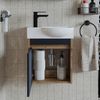 Roomart LEO Badmöbel Set– 2-teiliges Badezimmermöbel Set - Waschbecken mit Unterschrank - H 45 x B 24.5 x T 46.5 cm • Anthrazit-Eiche Bild 4
