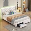Simurq Polsterbett Doppelbett 180x200 cm LED USB (1-tlg, Inkl. Ladefunktion, RGB Beleuchtung, 2 Schubladen), Stauraumbett mit Komforthöhe Lattenrost, Leises Design Bett Bild 2