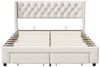 Simurq Polsterbett Doppelbett 180x200 cm LED USB (1-tlg, Inkl. Ladefunktion, RGB Beleuchtung, 2 Schubladen), Stauraumbett mit Komforthöhe Lattenrost, Leises Design Bett Bild 4