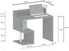 Dmora Schreibtisch Giusy, Linearer Schreibtisch mit Ablagefächern und LED-Leuchten, Mehrzweck-Büroschreibtisch mit Platte, 100x50h93 cm, Schiefer Bild 3