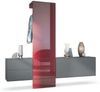 Garderobe Carlton Set 1, Flur-Garderobe aus Deko-Paneel, Schubladen-Kommode & Schuhschrank, Anthrazit matt / Bordeaux Hochglanz (209 x 193 x 35 cm) Bild 4