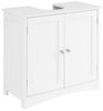 COSTWAY Waschbeckenunterschrank Badezimmerschrank mit 2 Türen, Weiß, 60x30x60cm Bild 4