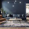 Kurzflor-Teppich Velours | Wohnbereich-Teppich pflegeleicht | Bodenbelag allergikerfreundlich | Abstrakte Bordüre | Dunkelblau 120x170cm Gesamthöhe 1,3cm | TIBER-Rieti von Kadima Design Bild 2