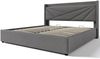 Polsterbett 180×200 cm aus Baumwoll-Leinen-Stoff mit USB-und Typ-C-Ladefunktion, grau Bild 5