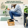 eluno Toilettenhocker, Fußbank aus Bambus, platzsparend zusammenklappbar, natur Bild 2