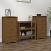 2 Stk. Sideboards, Kommoden Honigbraun 40x35x80 cm Massivholz Kiefer Bild 2