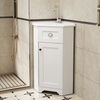 Merax Badezimmerschrank platzsparend Standmodell mit Einzelwaschbecken, MDF wasserfester Korpus, Keramikwaschbecken, Metallgriff, Badezimmer Aufbewahrungsschrank, weiß Bild 5