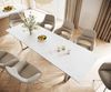 Esstisch Edge 300x100 Keramik Laminam® Statuarietto Weiß Edelstahl Schmal Bild 4