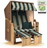 Strandkorb Hanse Strandkorb Strandkorb 2-Sitzer Ostsee Volllieger in Natur Beige Grün, BxTxH: 120 x 80 x 160 cm, Ostsee Volllieger, Ostsee 2-Sitzer Modell 2025, Stabiles Wacholder mit handgefertigtem Polyrattangeflecht Bild 2