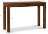 Schreibtisch 118 x 40 x 76 cm Sheesham Massivholz Computertisch mit Schublade, Homeoffice Bürotisch Massiv Schmal Platzsparend, Holztisch Laptoptisch Arbeitszimmer Stauraum Bild 4