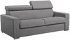 Vente-unique - Schlafsofa 3-Sitzer - Liegefläche mit Lattenrost: 140 cm - Matratze: 18 cm mit Memory Schaum - Stoff - Grau - VIZIR Bild 3