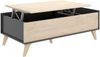 Dmora Alexius Couchtisch, Wohnzimmer-Zeitungsständer mit Ablagefach, niedriger hochklappbarer Couchtisch, 99 x 60 x 41 cm, Anthrazit und Eiche Bild 5