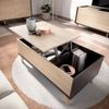 Dmora Alexius Couchtisch, Wohnzimmer-Zeitungsständer mit Ablagefach, niedriger hochklappbarer Couchtisch, 99 x 60 x 41 cm, Anthrazit und Eiche Bild 4