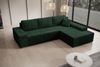 Ecksofa Milo, Sofa mit Schlaffunktion und Bettkasten, Couch L-Form, Sofa Rechts, Cord-Stoff, 273 x 85 x 185 cm, Grün Bild 3