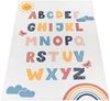 KADIMA DESIGN Kinderteppich waschmaschinenwaschbar Alphabet Kinderzimmer Kinderteppich, Rechteckig, Höhe: 12 mm, Florhöhe: 8 mm, 100% Polyester, Rechteckig, 80x150cm, Mehrfarbig Bild 2