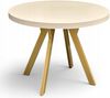 Runder ausziehbarer Tisch KASCHMIR Ø90 bis 190 cm BEIGE + Gold Y Metall Bild 2