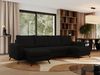 U-förmige Ecksofa, XXL Universalecke mit losen Kissen zum Wohnzimmer, Bettkästen und Schlaffunktion, schwarze Metallbeine - AXEL U - Schwarz Boucle Bild 3