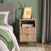 Nachttisch Eliza Viking Oak/Schwarz 40 x 66 cm mit 2 Schubladen & 1 Fach Vicco Bild 3
