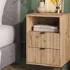 Nachttisch Eliza Viking Oak/Schwarz 40 x 66 cm mit 2 Schubladen & 1 Fach Vicco Bild 4