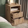 Nachttisch Eliza Viking Oak/Schwarz 40 x 66 cm mit 2 Schubladen & 1 Fach Vicco Bild 5