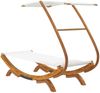 vidaXL Sonnenliege mit Dach 100x190x134 cm Bugholz Massiv Creme 313943 Bild 5
