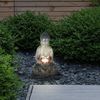 LED Solarleuchte BUDDHA aus Kunststoff in grau Bild 3
