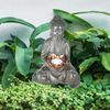 LED Solarleuchte BUDDHA aus Kunststoff in grau Bild 2