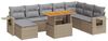 vidaXL 9-tlg. Garten-Sofagarnitur mit Kissen Beige Poly Rattan 3327188 Bild 2