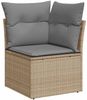 vidaXL 9-tlg. Garten-Sofagarnitur mit Kissen Beige Poly Rattan 3327188 Bild 5