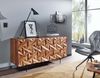 Sideboard 144x72x47 cm Sheesham Massivholz / Metall Anrichte, Kommode mit dre... Bild 3