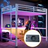 Merax Hochbett, 140x200cm, Kinderbett, Jugendbett, mit LED-Beleuchtung, USB-Ladestation und Schreibtisch, Weiß Bild 2