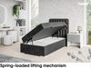 MEBLINI Boxspringbett DALIA 80x200 cm mit Bettkasten - H3/Schwarz Samt Gepolstert Einzelbett mit Topper & Taschenfederkern-Matratze - 80x200 Links Bild 3