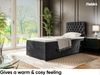 MEBLINI Boxspringbett DALIA 80x200 cm mit Bettkasten - H3/Schwarz Samt Gepolstert Einzelbett mit Topper & Taschenfederkern-Matratze - 80x200 Links Bild 4