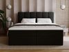 GRAINGOLD Maison Boxspringbett 180x200, Boxspringbett mit zwei Bettkästen, Kopfteil, Velour-Stoff, Dunkelgrau Bild 4