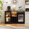 BROTTAR Weinschrank mit Kühlschrank, LED-Beleuchtung und Bewegungsmelder (1-St) mit 9 Weinregalen, 2 Glashaltern, Schubladen und Sichttüren Bild 2