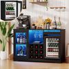 BROTTAR Weinschrank mit Kühlschrank, LED-Beleuchtung und Bewegungsmelder (1-St) mit 9 Weinregalen, 2 Glashaltern, Schubladen und Sichttüren Bild 3