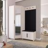 Garderoben-Set Napoli Version 21: Eckschrank mit Polsterpaneelen, Schuhschrank Flur und Eingangsbereich (Cashmere/Trinity 16), 189 x 70 x 140 cm Bild 3