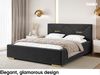 MEBLINI Polsterbett 120x200 ohne Lattenrost ohne Matratze – LIZZY – Schwarz Samt – Doppelbett ohne Bettkasten - Stauraumbett - Kopfteil Bett ohne Stauraum Bild 3