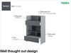 MEBLINI Wohnzimmerschrank für Schrankbett Bed Concept - Hochschrank mit Regalen, Fächern und Schublade - BC-26 - Grau/Graphit Bild 3