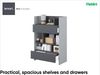 MEBLINI Wohnzimmerschrank für Schrankbett Bed Concept - Hochschrank mit Regalen, Fächern und Schublade - BC-26 - Grau/Graphit Bild 4