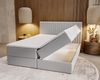 GRAINGOLD Marbella Doppelbett 160x200,Boxspringbett mit Kopfteil und Bettkästen, Velour-Stoff, Hellgrau Bild 4